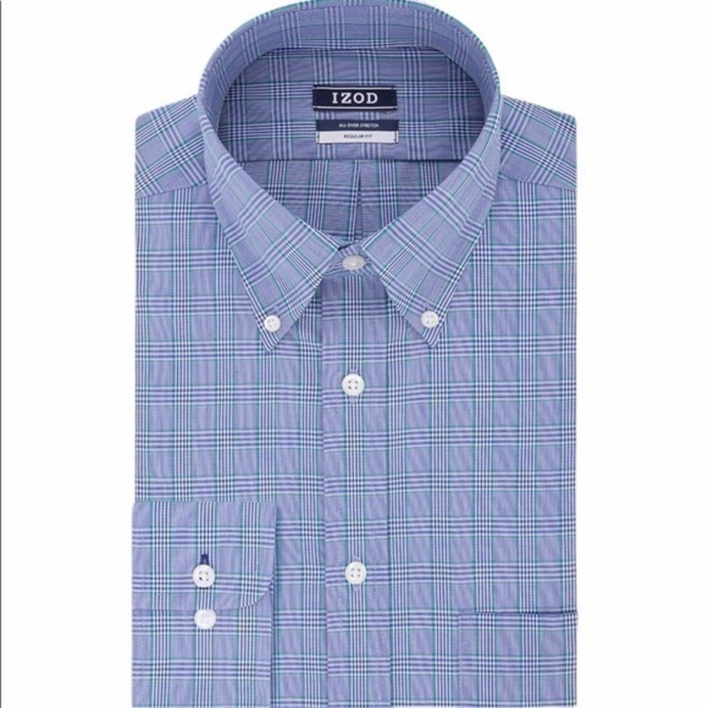 IZOD Royal Blue button down stretch dress shirt